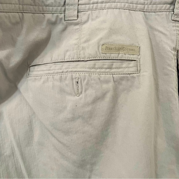 Perry Ellis Cottons Men’s Ripstock Khaki Cargo Shorts Size 38 100% Cotton - Picture 4 of 7